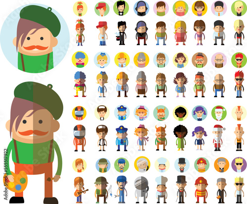 Cartoon vector characters of different professions