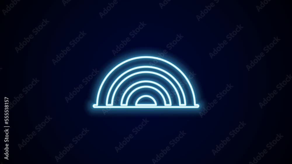 Glowing neon line Rainbow icon isolated on black background. Happy Saint Patricks day. National Irish holiday. 4K Video motion graphic animation Glowing neon line Rainbow icon isolated on black background. Happy Saint Patricks day. National Irish holiday. 4K Video motion graphic animation