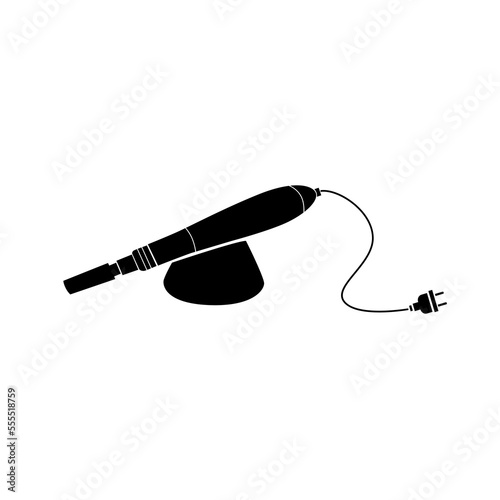Derma roller, dermapen or mesopen line icon for face treatment. Vector stock illustration isolated on white background. Editable stroke. 