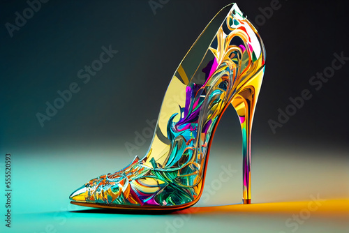 Tablou canvas Glass high heel shoe