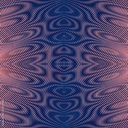 New Year trendy color of the year viva magenta seamless pattern with outline serpentine ribbons. Greeting card, gift packaging., wrapping paper. Naive scrabble style collection for happy new year. 