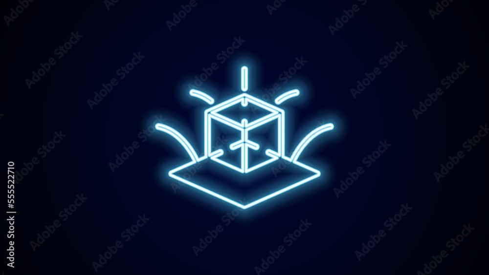 Glowing neon line 3d modeling icon isolated on black background. Augmented reality or virtual reality. 4K Video motion graphic animation Glowing neon line 3d modeling icon isolated on black background. Augmented reality or virtual reality. 4K Video motion graphic animation