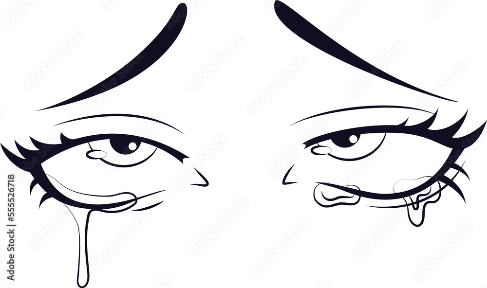 Anime eyes, anime girl eyes, anime style eyes PNG ilustração do