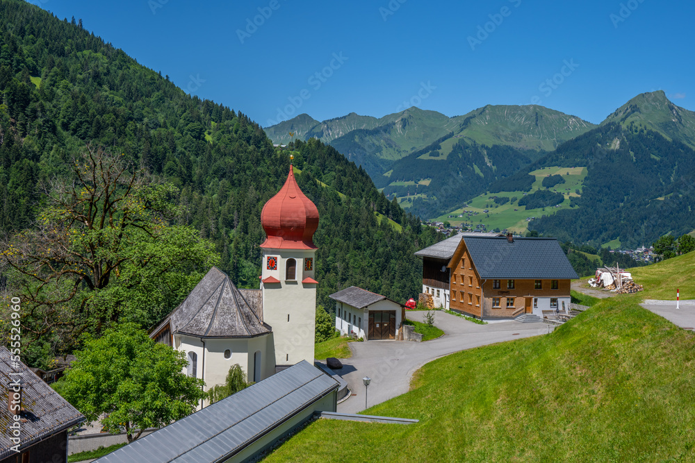 Village of Marul in the Grosswalsertal, State of Vorarlberg, Austria