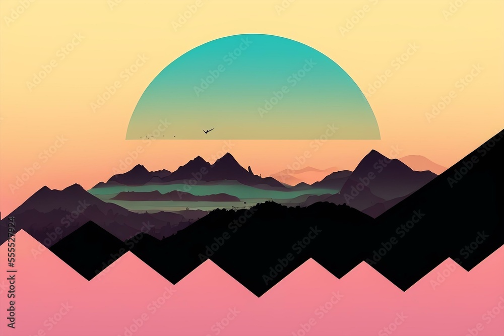Obraz premium mountain landscape silhouette