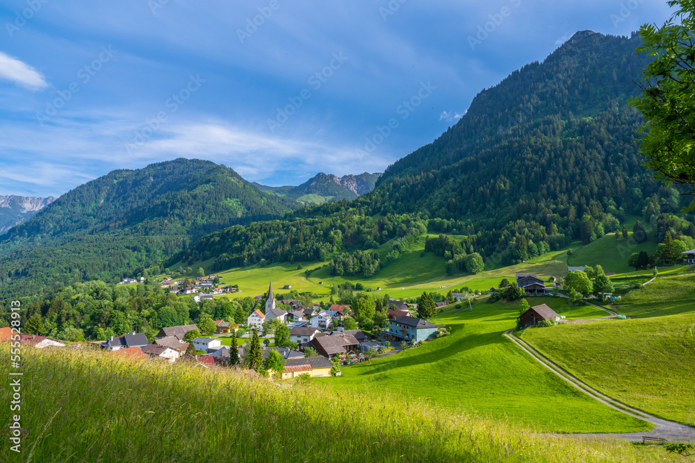 Village of Gurtis by Nenzing, valley of Walgau, state of Vorarlberg, Austria