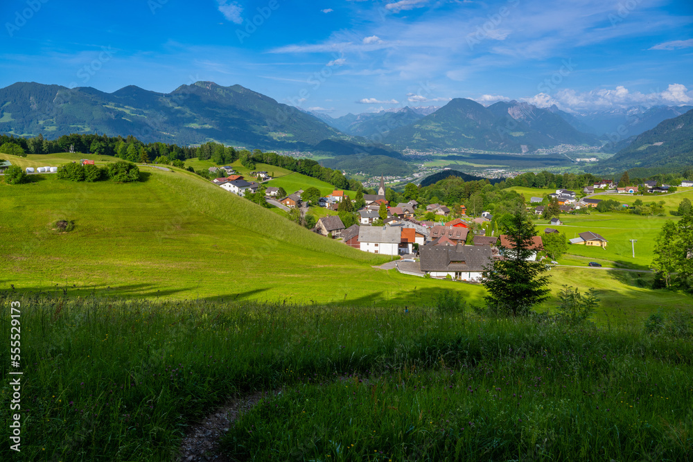 Village of Gurtis, Walgau Valley, in the State of Vorarlberg, Austria Village of Gurtis, Walgau Valley, in the State of Vorarlberg, Austria