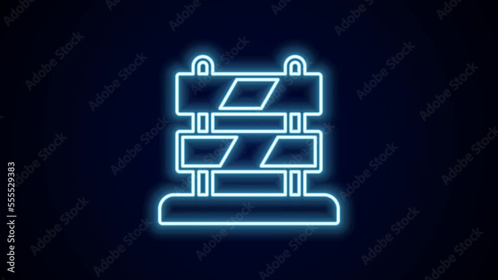 Glowing neon line End of railway tracks icon isolated on black background. Stop sign. Railroad buffer end to destination. 4K Video motion graphic animation Glowing neon line End of railway tracks icon isolated on black background. Stop sign. Railroad buffer end to destination. 4K Video motion graphic animation