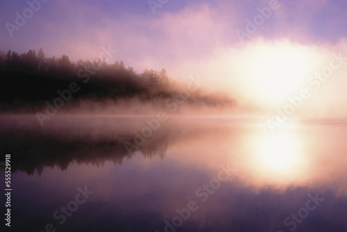 Blurred View of Found Lake at Sunrise Algonquin Park, Ontario, Canada photo