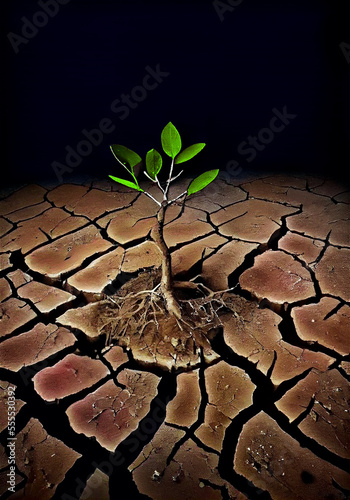 dying flower in a deserted ...