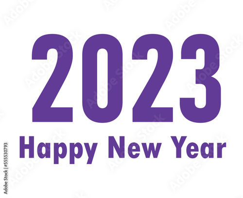 Happy New Year 2023 Abstract Holiday Vector Illustration Design Purple With White Background