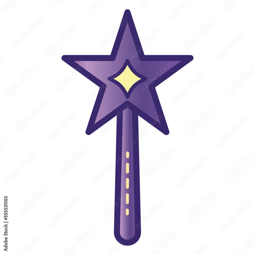 Isolated magic wand icon with star shape Vector Isolated magic wand icon with star shape Vector