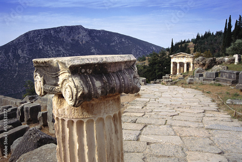 Treasury of the Athenians, Delphi, Greece photo