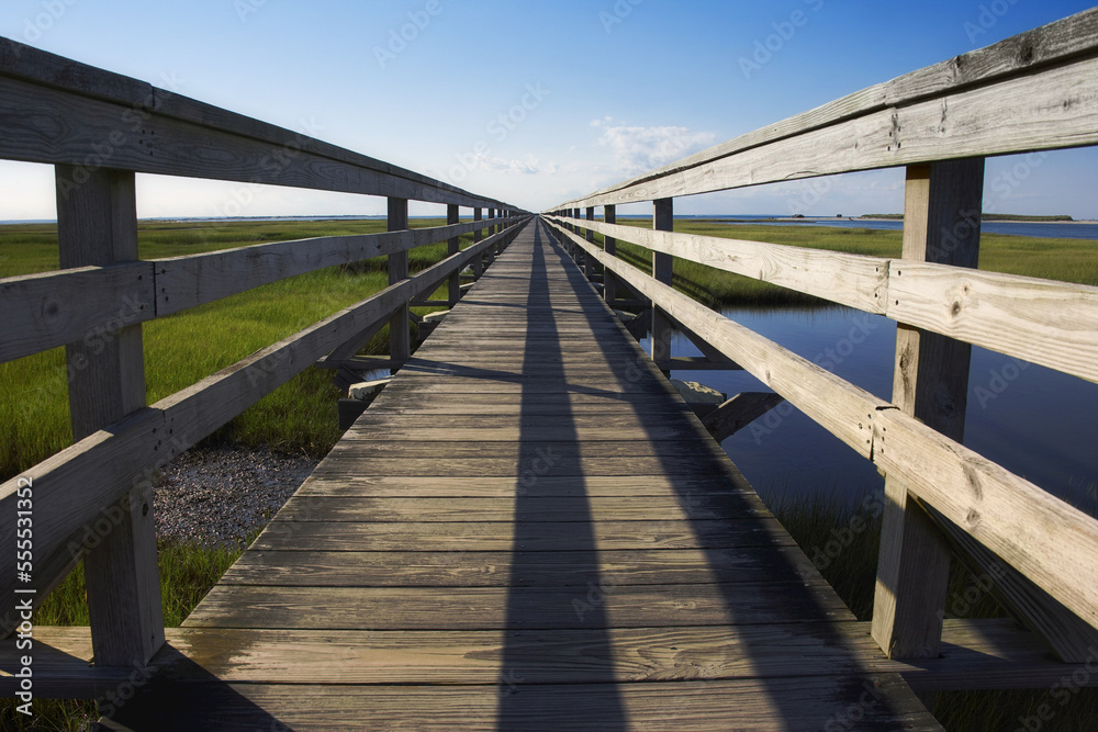 Boardwalk over Marshland, Gray's Beach, Yarmouth, Cape Cod, Massachusetts, USA Boardwalk over Marshland, Gray's Beach, Yarmouth, Cape Cod, Massachusetts, USA
