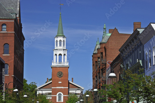 Unitarian Universalist Church, Church Street Marketplace, Burlington, Vermont, USA photo