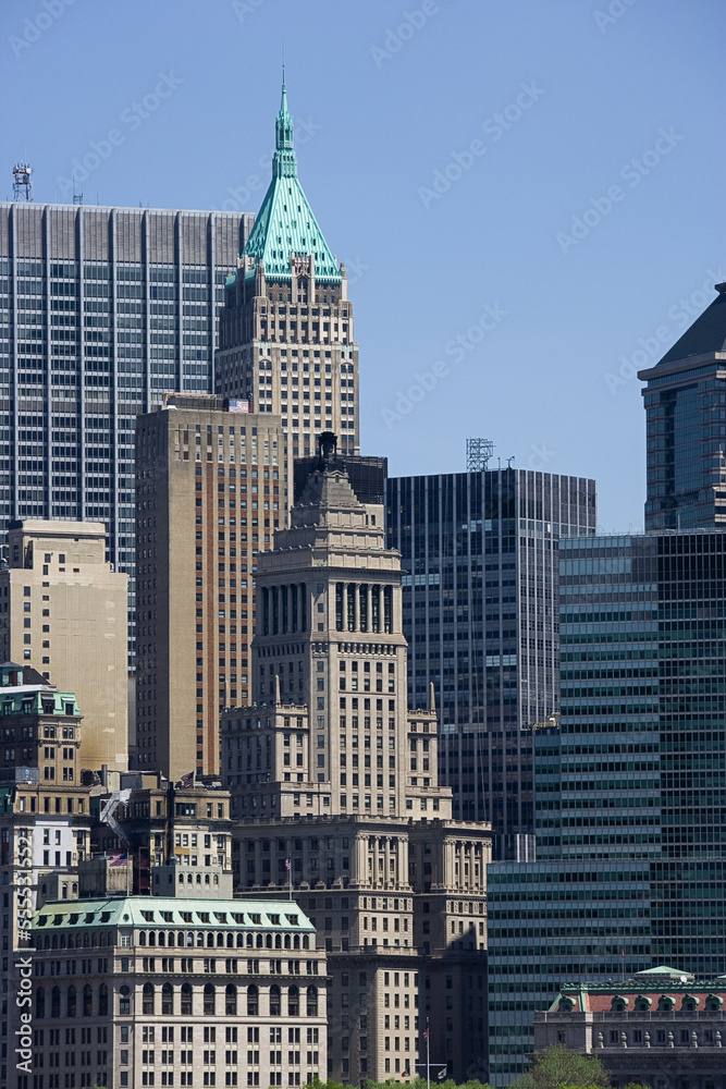 Lower Manhattan Skyline, Battery Park, New York City, New York, USA Lower Manhattan Skyline, Battery Park, New York City, New York, USA