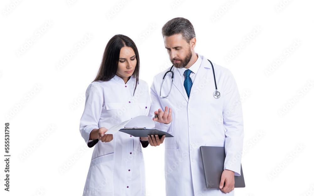 busy doctor and internist wear white coat and noting ehealth. internist and doctor busy doctor and internist wear white coat and noting ehealth. internist and doctor