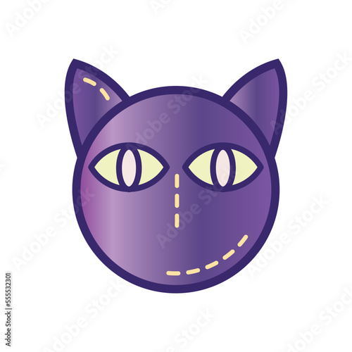 Isolated colored black cat avatar magic icon Vector