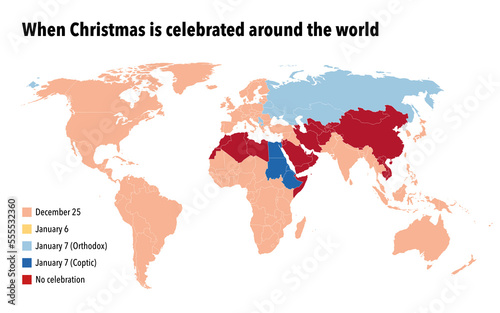 When Christmas is celebrated in the different world countries photo