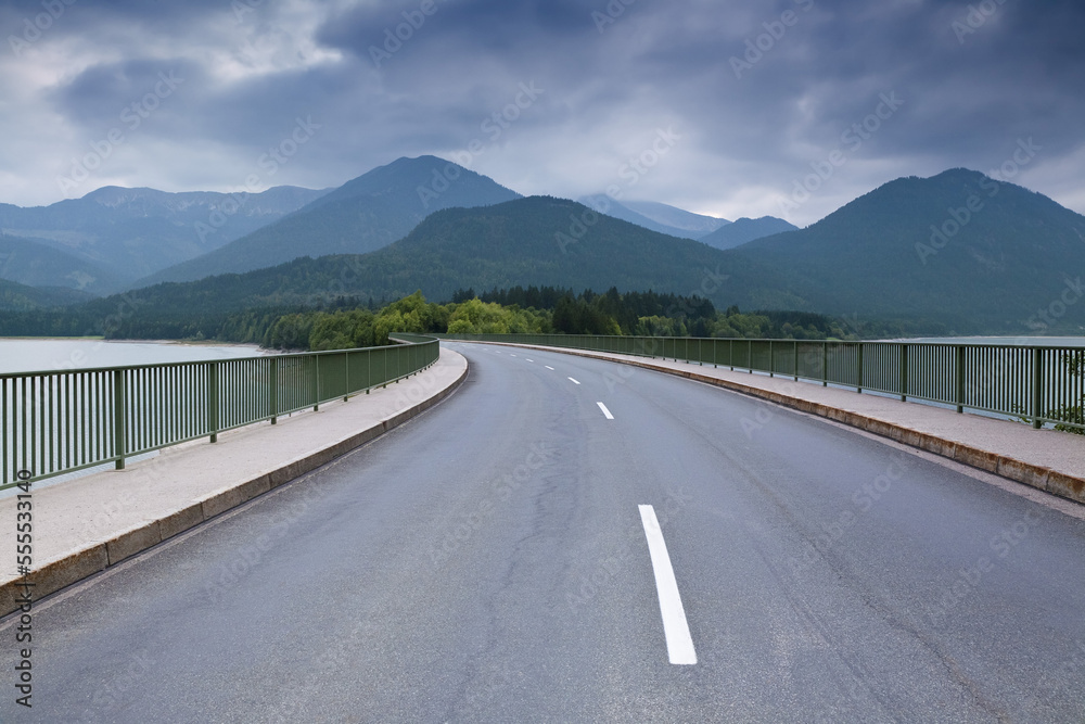 Bridge over Lake Sylvenstein, Bavaria, Germany