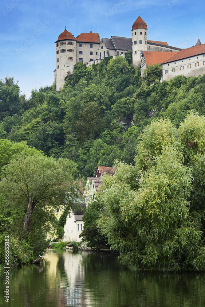 Harburg Castle and Woernitz River, Romantic Road, Harburg, Donau-Ries, Bavaria, Germany Harburg Castle and Woernitz River, Romantic Road, Harburg, Donau-Ries, Bavaria, Germany