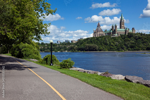 Parliament Buildings and Ottawa River, Ottawa, Ontario, Canada photo