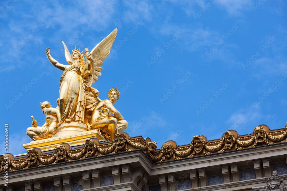 Statues, Palais Garnier, 9th Arrondissement, Paris, Ile-de-France, France Statues, Palais Garnier, 9th Arrondissement, Paris, Ile-de-France, France