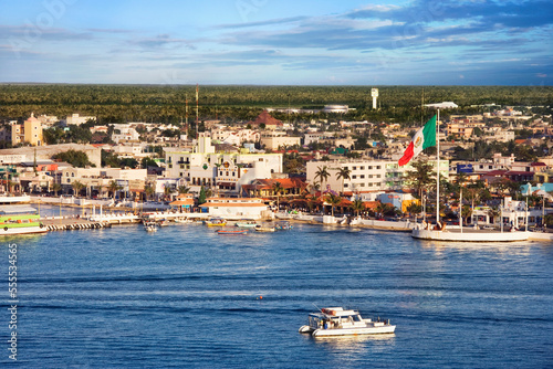 Overview of Coastal City, San Miguel, Cozumel, Mexico photo
