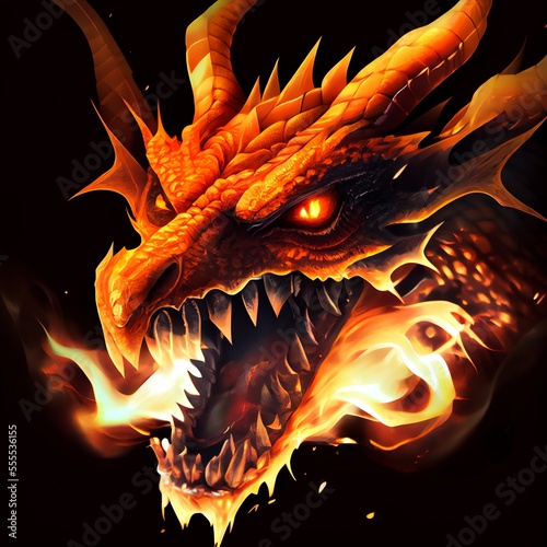 Dragon Head fantasy art. Generative AI