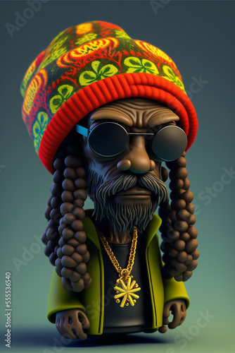 Reggae comic doll dude. Generative ai
