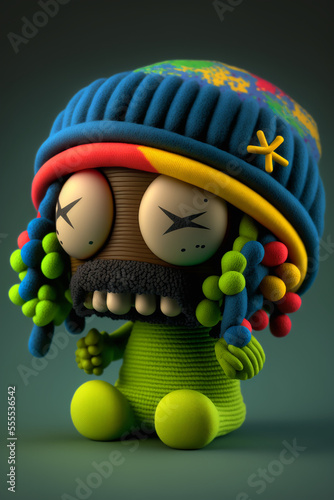 Reggae comic doll dude. Generative ai