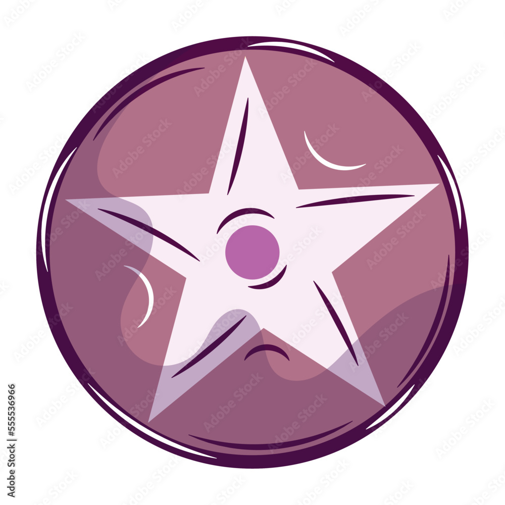 Isolated colored magic five point star shape icon Vector