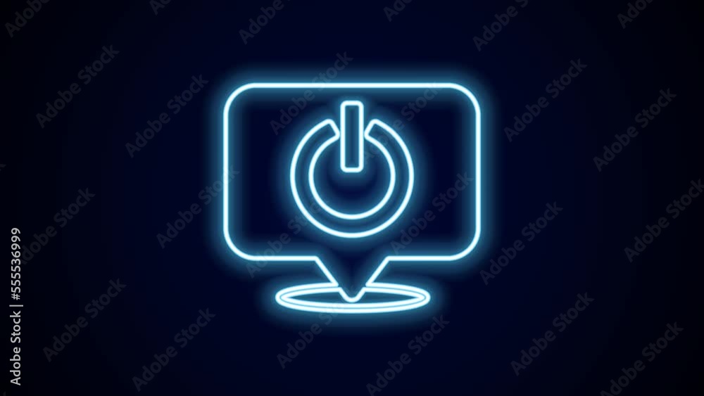Glowing neon line Power button icon isolated on black background. Start sign. 4K Video motion graphic animation Glowing neon line Power button icon isolated on black background. Start sign. 4K Video motion graphic animation