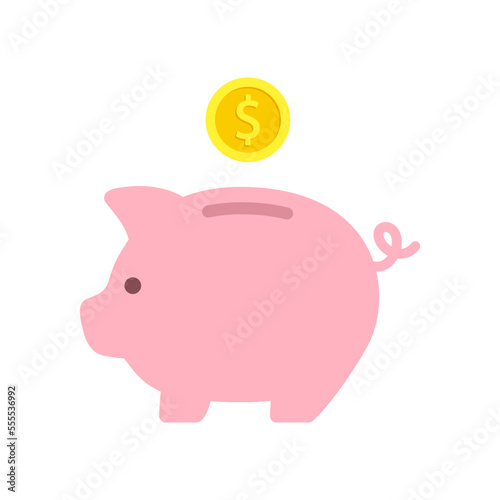 Piggy bank with dollar coin