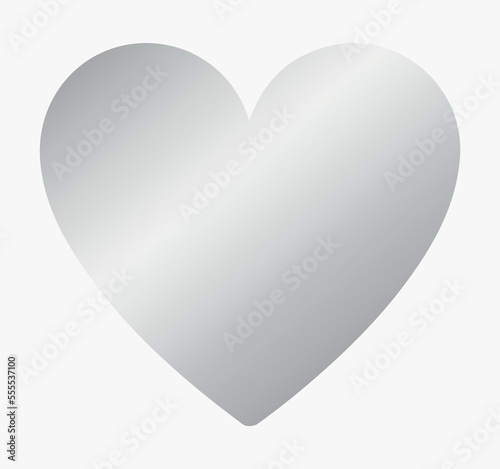 Silver heart icon. Love, passion, feeling. Vector illustration. Valentine's Day