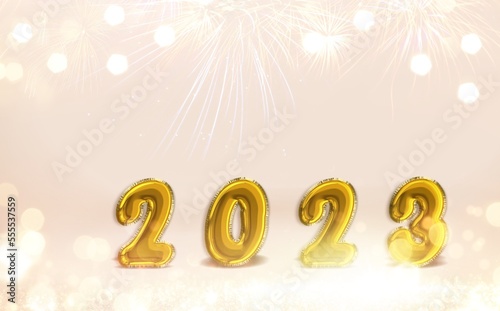 New Year concept, 2023 sparkling number