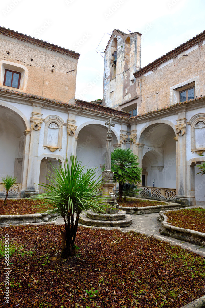 Ancient cemetery's cloister, Padula Charterhouse Certosa di San Lorenzo Padula Italy