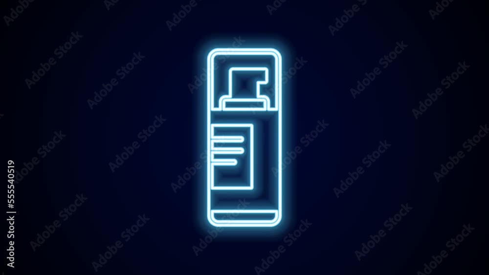 Glowing neon line Shaving gel foam icon isolated on black background. Shaving cream. 4K Video motion graphic animation Glowing neon line Shaving gel foam icon isolated on black background. Shaving cream. 4K Video motion graphic animation