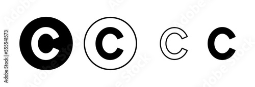Copyright icon vector illustration. copyright sign and symbol