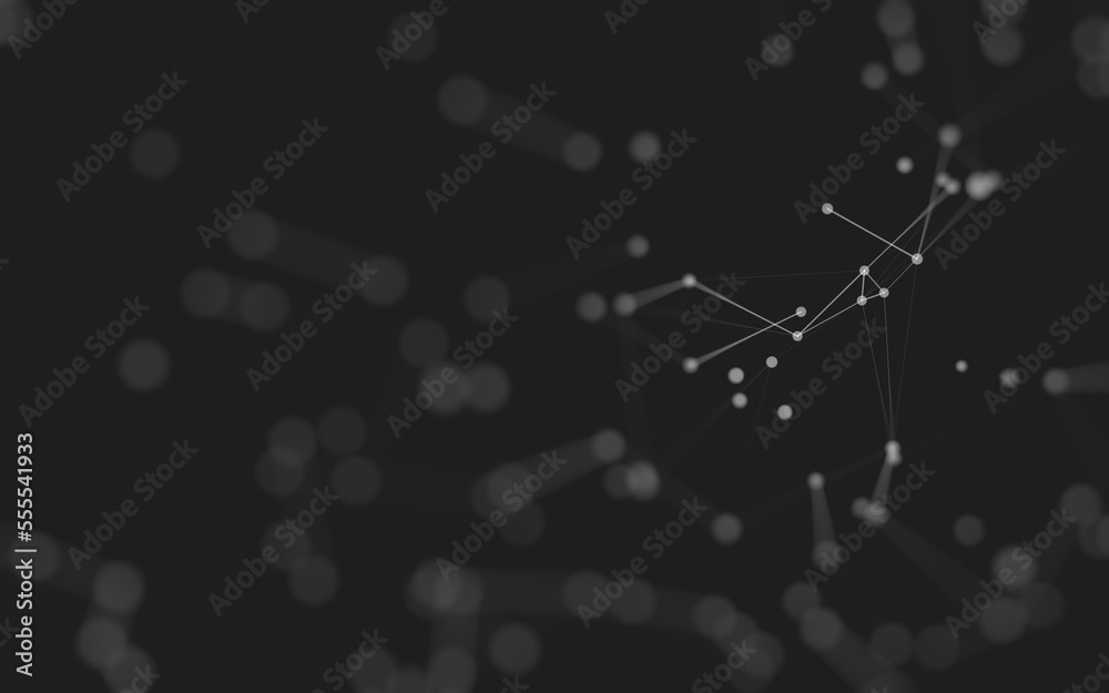 Abstract background. Molecules technology with polygonal shapes, connecting dots and lines. Connection structure. Big data visualization. Abstract background. Molecules technology with polygonal shapes, connecting dots and lines. Connection structure. Big data visualization.