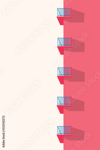 illustration flat vector graphic of balcony perfect for posters, pamphlets, wall hangings, decorations, designs, wallpapers, backgrounds, and advertisements 