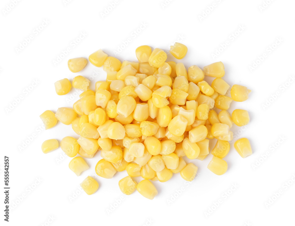 Heap of corn kernels isolated on white background Heap of corn kernels isolated on white background