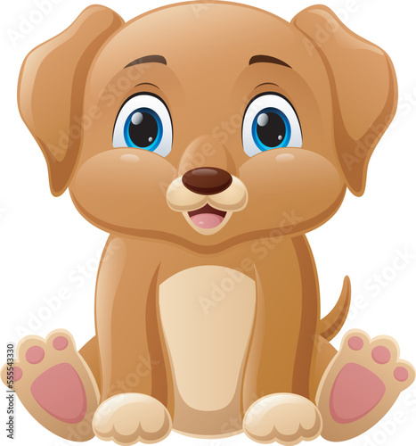 Cute little dog cartoon sitting