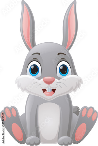Cute little rabbit cartoon sitting