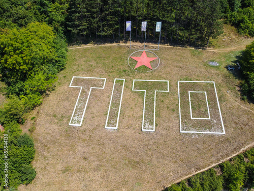 Inscription Tito - dedicated to Josip Broz Tito, former president of Yugoslavia. photo