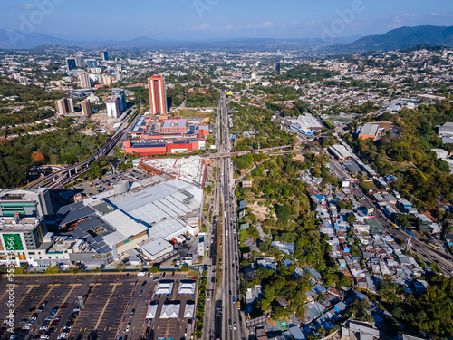 Beautiful aerial view of the city and buildings of Tegucigalpa in Honduras 