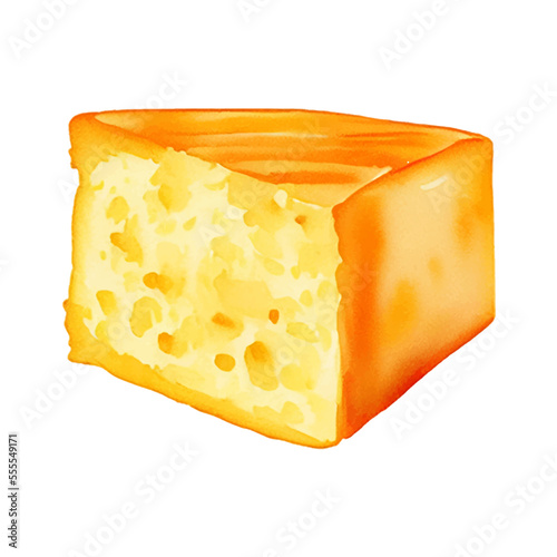 good cheese hand drawn with style watercolor