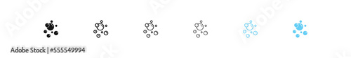 Air bubble icon. Water foam signs. Soda fizz symbol. Shower oxygen icons. Black and blue color. Vector sign.