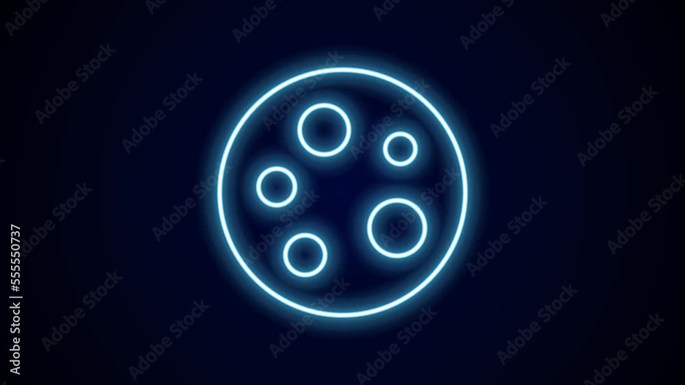 Glowing neon line Moon icon isolated on black background. 4K Video motion graphic animation Glowing neon line Moon icon isolated on black background. 4K Video motion graphic animation