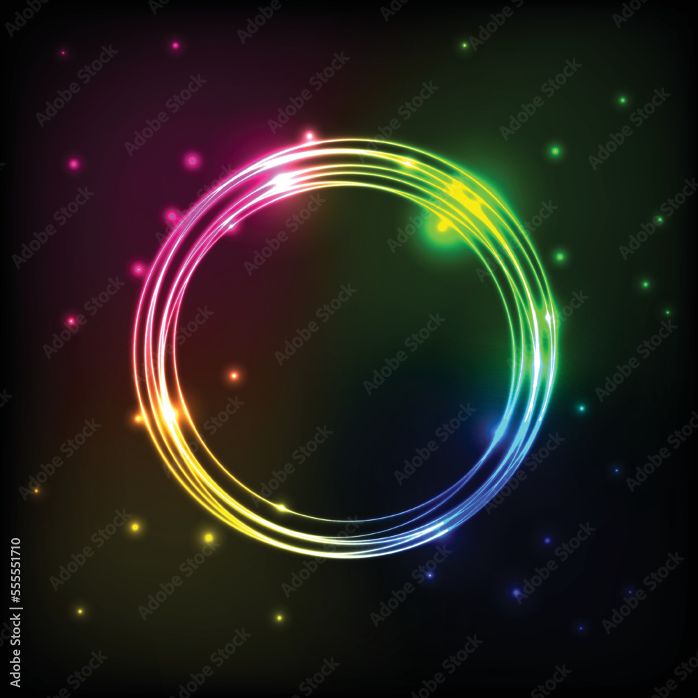 Abstract colorful plasma with circles background